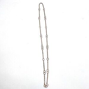 Gold Tone Long Chain Necklace Slightly Tarnished Costume Jewelry